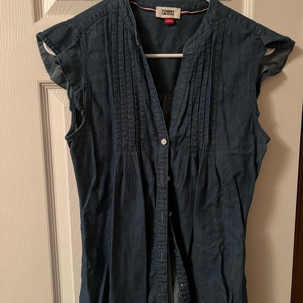 Tommy Hilfiger Women's Dark Blue Button Down Shirt